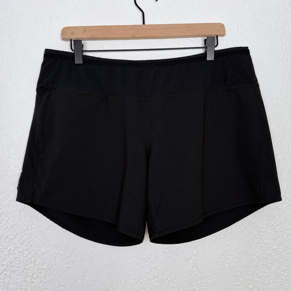 Oiselle Women's Long Roga Shorts Lined Black Yoga Running Size 14